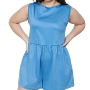 Smash + Tess The Universal Shorty Romper Bubbly Blue Sz M